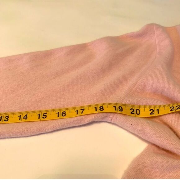 LANDS’ END VTG 100% Cashmere Women Pink Sweater MP 10/12 Boat Neck Long Sleeve. - Picture 10 of 11